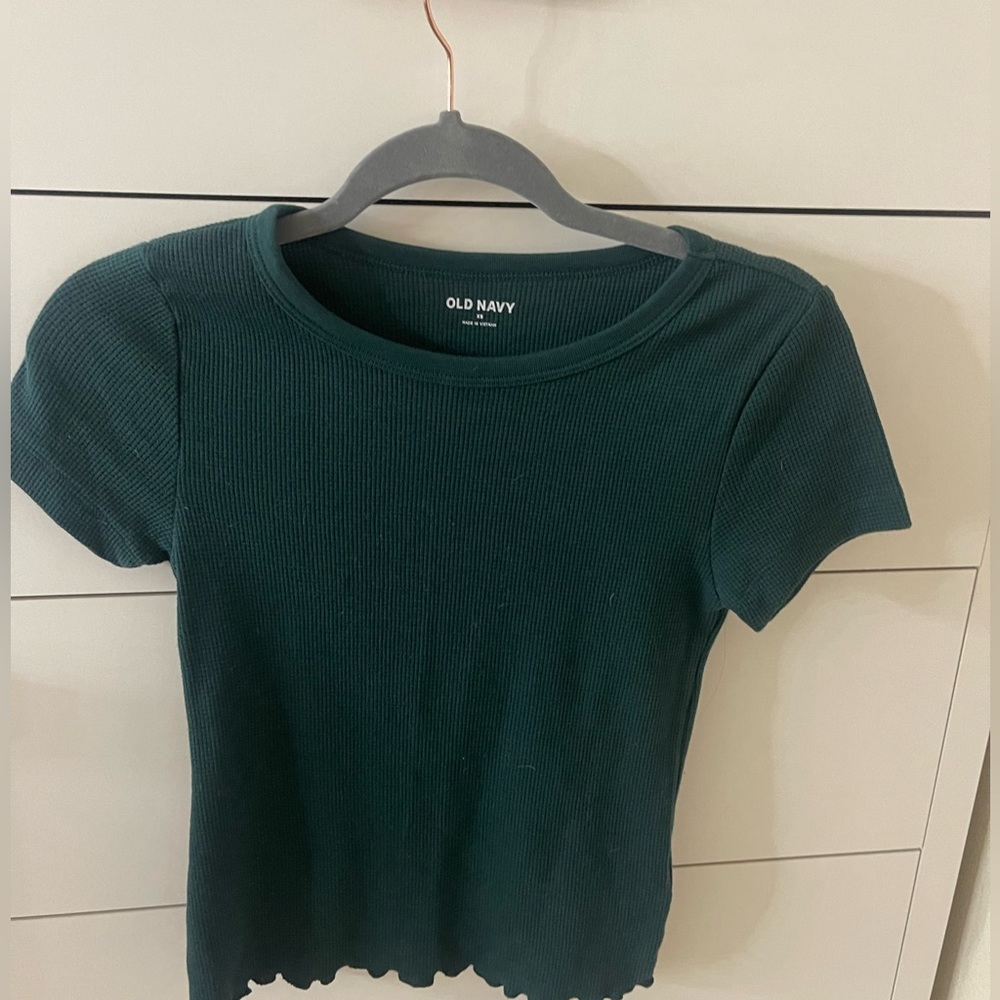 old navy deep green crop top